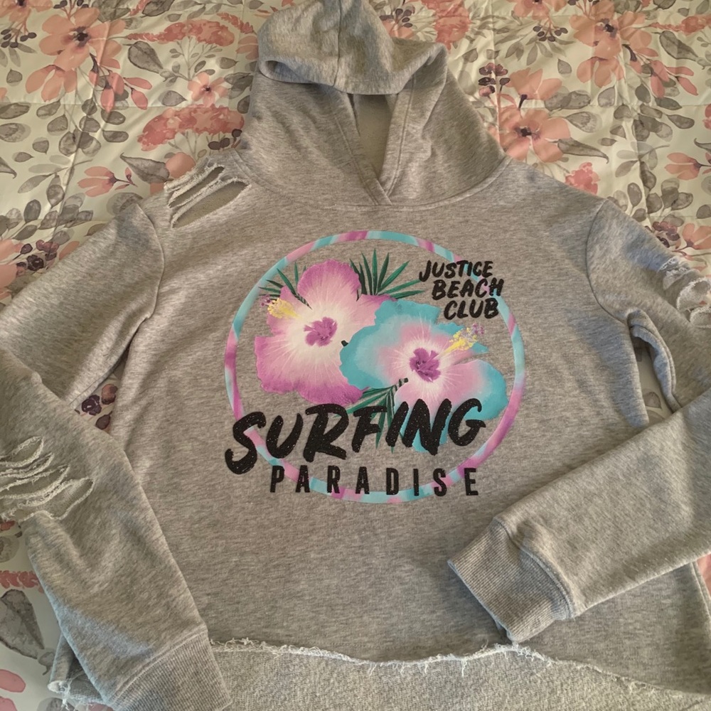 Justice Cotton crop hoodie size 14/16 $25